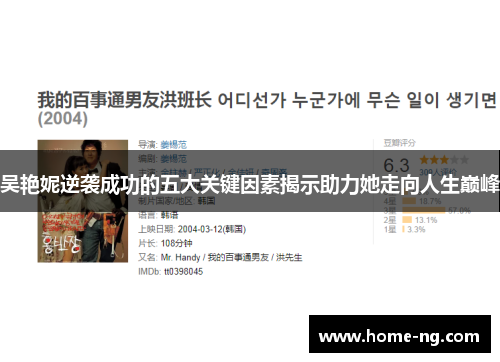 吴艳妮逆袭成功的五大关键因素揭示助力她走向人生巅峰